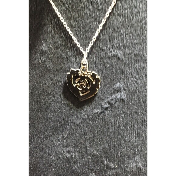 Fashion Double G Heart Clear Stones Charm On 20” .925 Silver Dainty Necklace GUC - Picture 7 of 9